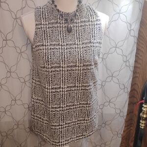 Michael Kors Black and White Patterned Blouse